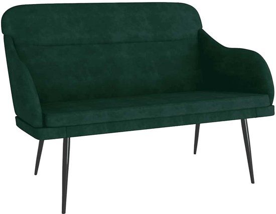 vidaXL Bankje - 110x76x80 cm - Fluweel - Donkergroen