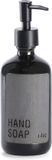 Zeller Keramische zeepdispenser HANDSOAP, zwart, Ø7 x 20,8 cm