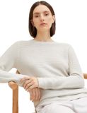 Tom Tailor - Pull en maille en coton biologique - Taille XXXL - chiné alabaster poussiéreux