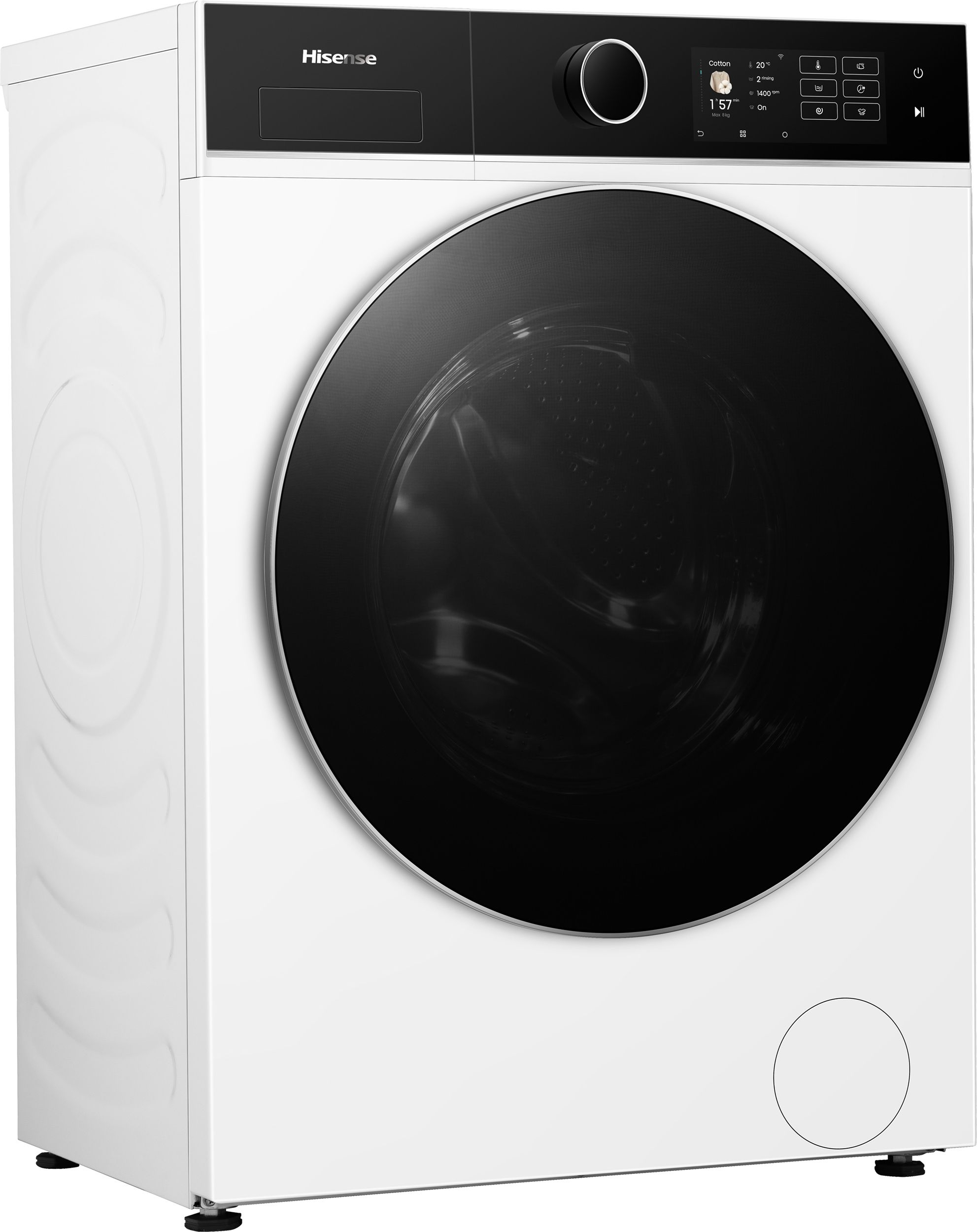 Hisense WF5I8043BWF - Wasmachine - 8 kg - 1400 toeren - Energieklasse A(-30%) - Slimline 47 cm - WiFi - Stoomfunctie