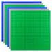 Plaques de construction Classic briques de construction - 25 x 25 cm - Set de 6 - Vert, bleu et gris