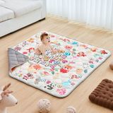 VEVOR Tapis de jeu pour bébé, tapis rampant pour bébé de 50 x 50 pouces, tapis de jeu pour bébé épaissi antidérapant d'une seule pièce, tapis de sol pliable et enroulable, tapis d'activités imperméable pour bébés, tout-petits, nourrissons, lavable en machine