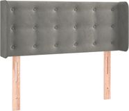 vidaXL Hoofdbord met randen 83x16x78/88 cm fluweel lichtgrijs