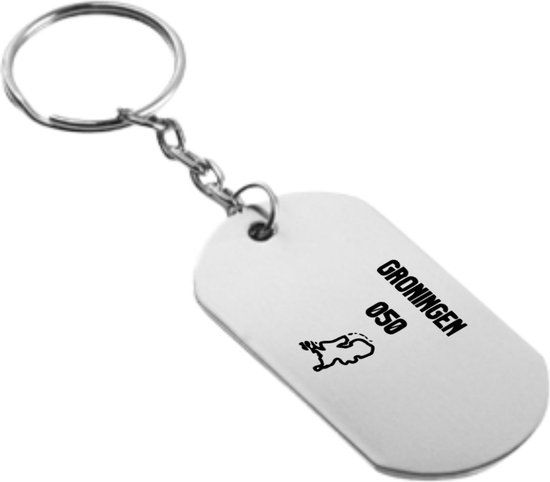 Akyol Groningen 050 Sleutelhanger - Groen - Unisex