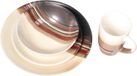 Service set in ceramic in brown and beige tones