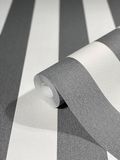 Noordwand WALLCOVER Behang zwart vliesbehang strepen landhuis witte lijnen modern blokstrepenbehang fijne structuur 10,05 x 0,53 m Made in Germany
