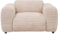 Vente-unique Fauteuil POGNI velours côtelé beige