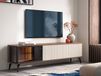VEN Meuble TV-Hifi 180 cm Noyer Warmia/Cachemire avec LED