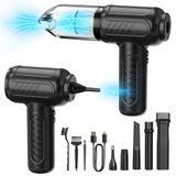 VEGREM Luchtstofzuiger met 3 Standen, 110.000 tpm, 4000 mAh, 2-in-1 Elektrische Stofblazer, met Mondstukken, Toetsenbordreinigingsset en USB-laadkabel, Geschikt Voor PC, Laptop, Bank