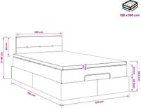 vidaXL Lit plateforme avec matelas et LED marron foncé 120 x 190 cm tissu