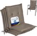 Beautissu Loft NL Stoelkussen Set 4x Lage Rugleuning 100x50 cm Taupe Tuinstoelkussen UV-bestendig