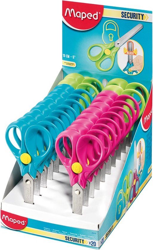 Maped Office Maped Security Schaar 13cm Kind Rechte knip Meerkleurig Staal Kunststof