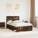 Prolenta Maison Exclusive Lit exclusif - Structure en bois massif de chêne fumé, dimensions 135 x 190 cm