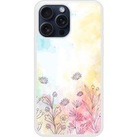 Apple iPhone 15 Watercolor flowers Verstevigd hoesje met sublimatie bedrukking