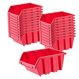 KADAX Workshop stapelkist, stapelbox van PP-kunststof, opbergbox in verschillende maten, opbergdozen voor gereedschapswand, opbergdoos, sorteerdoos (rood, 20 stuks, 195 x 120 mm)