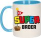 Bellatio Decorations Cadeau koffie/thee mok voor broer - blauw - super Broer - 300 ml