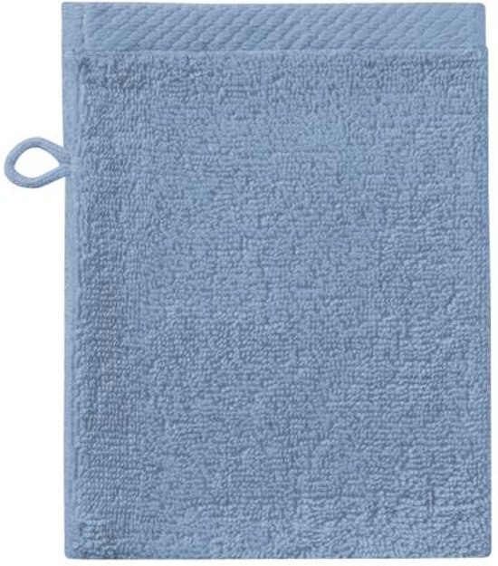 Seahorse Pure - Washandjes - 16x21 cm - Set van 3 - Denim blauw