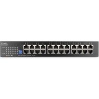 Zyxel 24 Port Netwerk Switch | Onbeheerde Gigabit Ethernet Switch | 24x GbE Poorten | Schakelbare DIP | Ventilatorloos | Inclusief Bevestigingsmateriaal voor Wand- en Rackmontage | GS1100-24ES