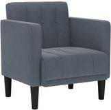 vidaXL Fauteuil met armleuningen Donkergrijs Fluweel 53 cm