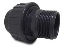 Bosta BV Mega Koppeling PVC-U 40 mm x 1 1/4" lijmmof x buitendraad 10bar grijs