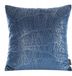 Elegante Bol Decoratieve Kussenhoes 45x45cm - Blauw met Zilveren Bananenbladeren
