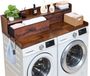 VEVOR Plan de travail pour lave-linge et sèche-linge avec vis, 137 x 69,9 cm Dessus de lave-linge et sèche-linge en bois avec 2 tiroirs et crochets, Dessus de lave-linge pour buanderie, Organisation de cuisine et solution de rangement, Marron