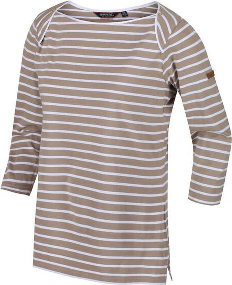 Regatta longsleeve Polina dames crème gestreept