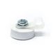 2 Rubber coated cable holder magnets, 18 mm diameter x 6 mm high with 6.4 mm cable clip (white) - 1.6 kg pull force