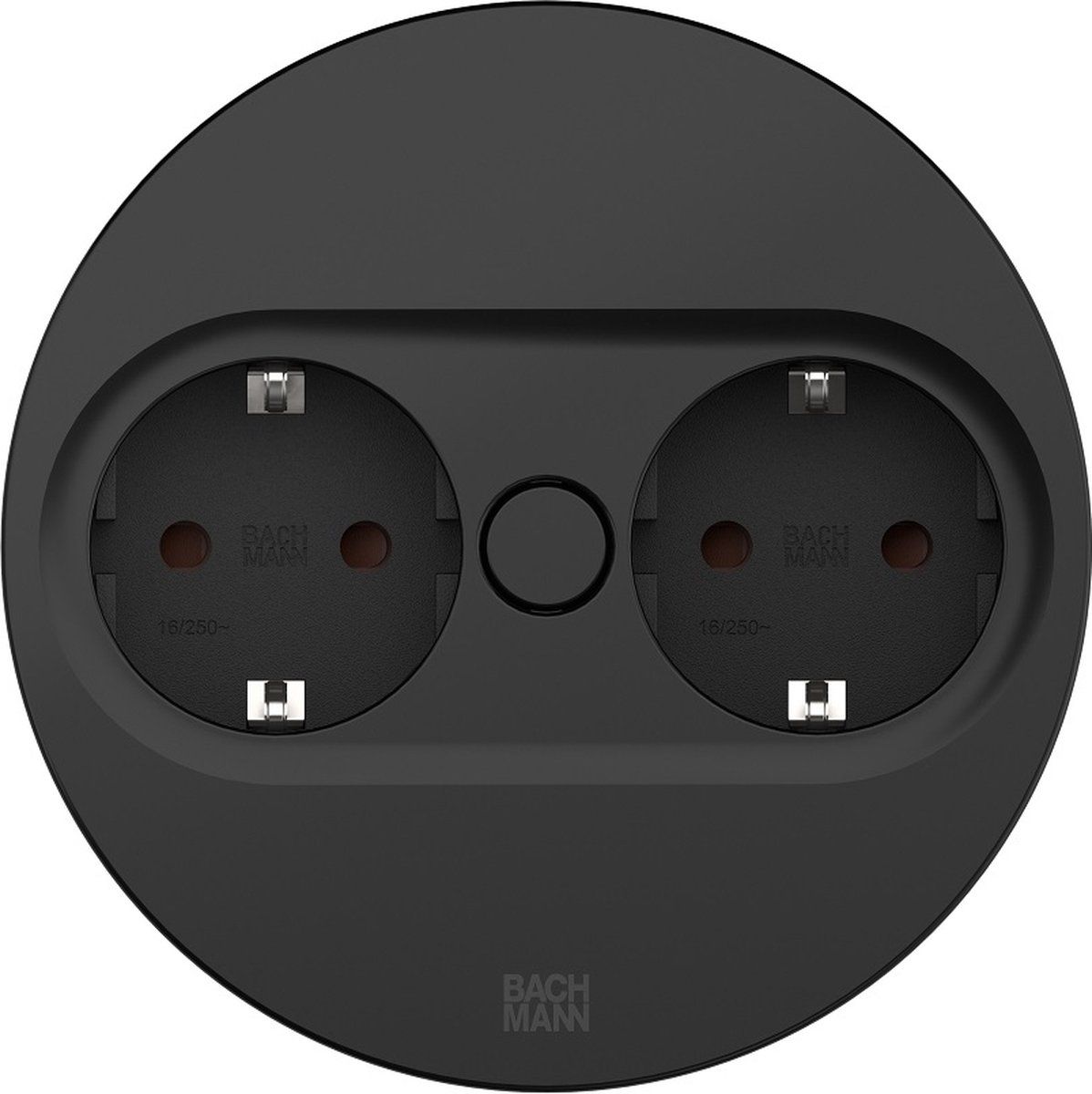 Bachmann Twist 2 met 2x stopcontact mat zwart rond