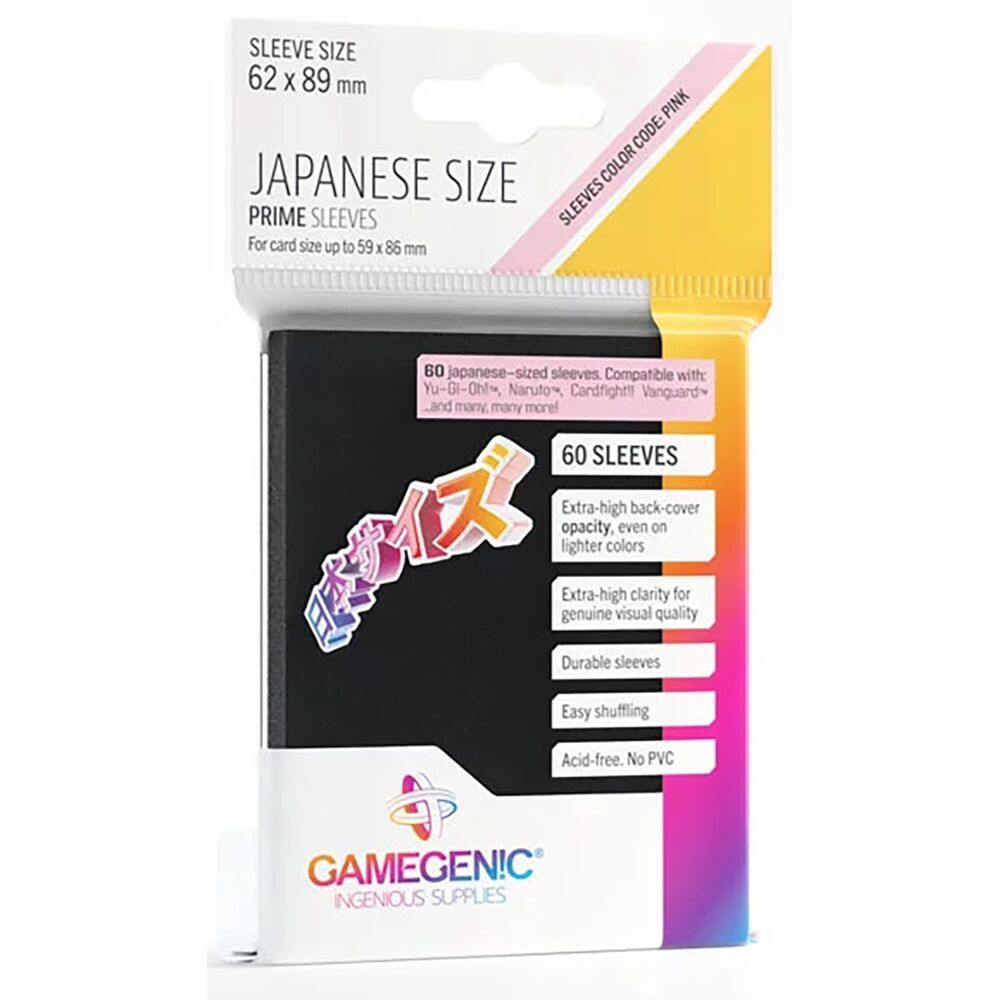 Gamegenic Sleeves Pack Japanese Size Black 60 Pieces