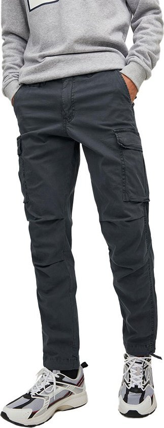 JACK &amp; JONES Ace Tucker Cargoa loose fit - heren cargo broek - donkergrijs - Maat: 29/30