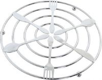 Item International Pannenonderzetter - zilverkleurig - metaal - 20 cm - rond