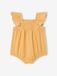 VERTBAUDET Mustard Yellow Organic Cotton Baby Romper for Girls
