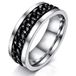 LGT JWLS Lookinggoodtoday Stalen herenring met Cubaanse zwarte ketting-19mm
