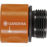 GARDENA Slangovergangsstuk: Aansluitstuk voor overgang tussen slangschroefverbinding en GARDENA kraanverbinding, voor 26,5 mm (G 3/4")-schroefdraad, bijv. voor wasmachines, verpakt (2917-20)