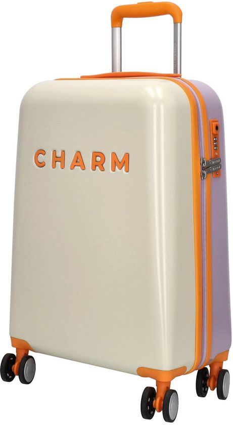 Charm London Capetown Koffer 20 Inch - Handbagage - Hardcase - S - Reizen - Travel - Dames - Beige Multi