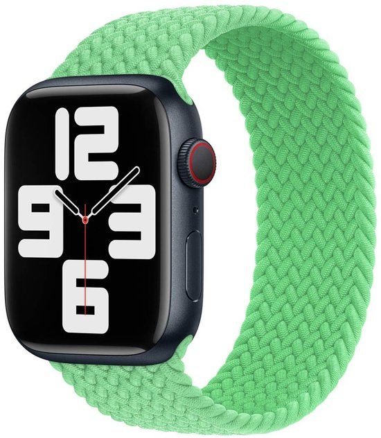 Apple Gevlochten solobandje voor de Apple Watch | 38/40/41/42 mm - Maat 7 - Bright Green