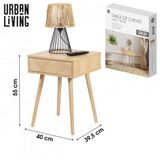 Urban Living "SHELBY" Nachtkastje met 1 Lade, Push-Pull Systeem, Beige, 40x40x55cm