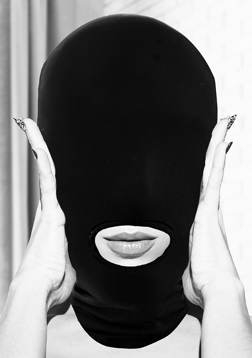 Shots Submission Mask - With Open Mouth - White, black - 7423522577509