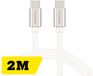Swissten Câble de recharge USB‑C vers USB‑C 2 mètres – Chargeur rapide Power Delivery – pour Samsung, iPad, MacBook & iPhone 15,16,17 – Nylon tressé – Argent