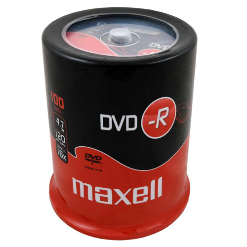 Maxell DVD-R 4,7GB 16X speed Spindle 100 stuks