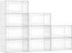 Boîte de rangement transparente pour chaussures avec fermeture magnétique, 9 tiroirs, transparent, 48 cm, plastique, blanc