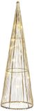 Mica Decorations LED kegel - kerstboom lamp - goud - polyester/metaal - H40 cm