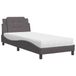 vidaXL Lit Zadar Cuir artificiel Gris 90x200 cm Inclus matelas