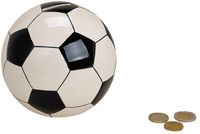 G. Wurm Spaarpot Voetbal thema - Keramiek - Zwart/Wit