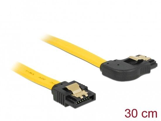 Delock Kabel SATA 30cm rechts/gerade Metall gelb
