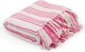 vidaXL Plaid à rayures 160x210 cm coton rose et blanc