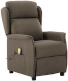 vidaXL Massagestoel Taupe Stof