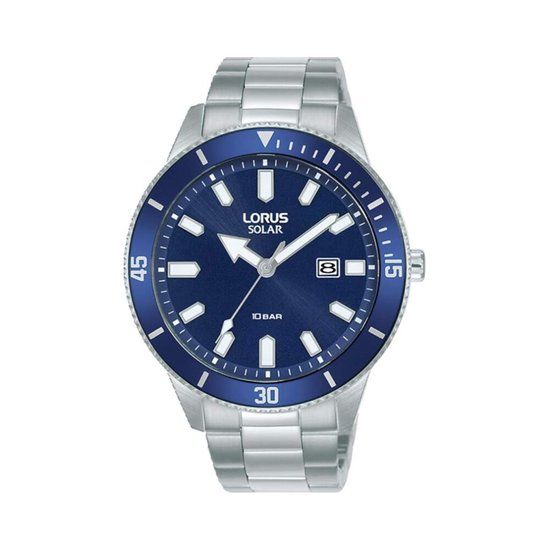 Lorus Herenhorloge RX313AX9 - Zilverkleurig - Blauw - Staal - 43 mm