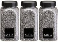 Mica Decorations pierres décoratives/granulés - 3x - 650ml - argent